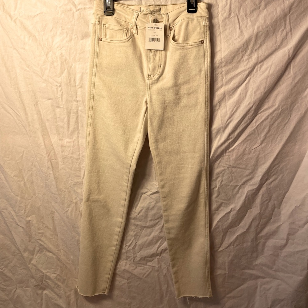 FREE PEOPLE cream jeans